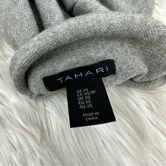 Tahari Women’s Gray Mock Neck 3/4 Sleeve Stretchy Tight Knit Sweater XS/C34 - Picture 5 of 11